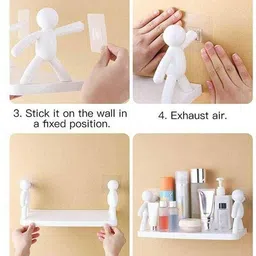 shreejee Self Adhesivecute Floating Shelves Wall Shelf for Home, Office & Kitchen X2.526 Plastic Wall Shelf image 3
