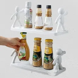 Self Adhesivecute Floating Shelves Wall Shelf for Home, Office & Kitchen X2.123 Plastic Wall Shelf-image-95