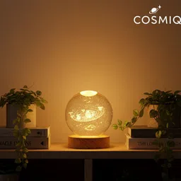 cosmiq 3D Engraved Galaxy Crystal Ball Lamp with Warm LED Light Solar System Night Lamp Night Lamp image 4