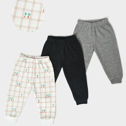 MiArcus Infants Relaxed Mid Rise Cotton Thermal wear Pyjama Pack of 3-picture-3