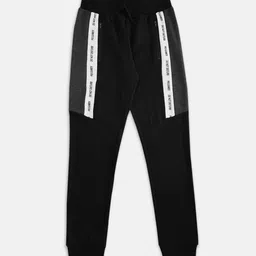 Pantaloons Junior Boys Black Solid Pure Cotton Joggers image 1