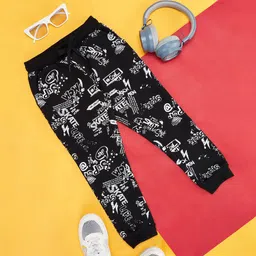 Pantaloons Junior Boys Typography Printed Cotton Relaxed Fit Joggers-picture-26