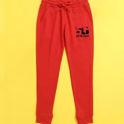 NUSYL Kids Red Solid Joggers-image-32