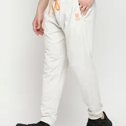 Underjeans by Spykar Men Off-White Solid Joggers image 3