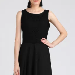 tokyo talkies Women Maxi Black Full Length Dress image 5