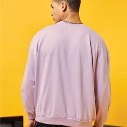 metronaut Men Printed Round Neck Purple Sweater image 2