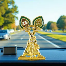 wodec MURUGAR GOLDEN FLAG METAL VEL IDOL FOR CAR DASHBOARD-RELIGIOUS IDOL Decorative Showpiece - 10 cm-picture-11