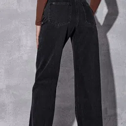 n j fashions Women Flared High Rise Black Jeans image 4