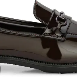 here&now Men Petant Solid Formal Slip On Shoes With Buckel Loafers For Men image 5