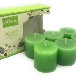 auradecor Green Apple Votive Candle Set of 6 Burning Time 5 Hours Candle-picture-18