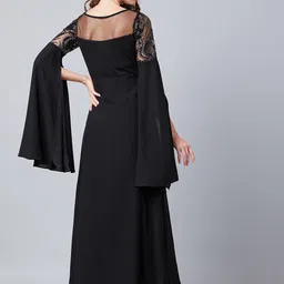 athena Women A-line Black Maxi/Full Length Dress image 2