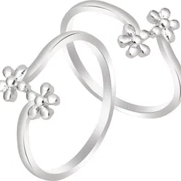 vrindam jewellers Elegant Floral Toe Ring | Adjustable 925 Silver for Women & Girls Silver Toe Ring-picture-28