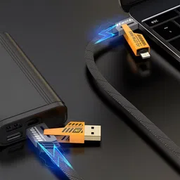YAARISTYLE 4-in-1 Cable 1 m 4-in-1 Multi-Port Fast Charging, Data Sync Cable for Lightning, Type-C, USBA130 image 5