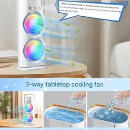 Radhe Double Ended Spray Fan Desk Fan with Mist Office and home zx4 Neck Fan Bladeless Usb Cooler 104 USB Fan image 2