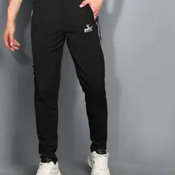 pace international Men Solid Black, Grey Track Pants-picture-32