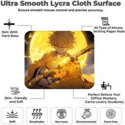 EXUVO Small Mouse Pad – Compact, Portable, Non Slip Rubber Base, Smooth Cloth Surface Non Slip Base Mousepad image 3