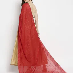 dupatta bazaar Cotton Blend Striped Red Women Dupatta image 3