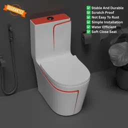 eltix EL1004 IMPORTED Ceramic S TYPE/Water Closet/Commode With Soft Close Western Toilet Seat Western Commode image 3