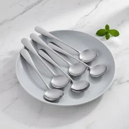 avistra Soup Dinner Table Serving Cooking Long Handle Stainles Steel Round Soup set of 6 Stainless Steel Soup Spoon Set-picture-20
