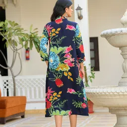 chaukas Women Printed Viscose Rayon Straight Kurta image 2