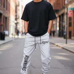 royal spin Men Solid Grey Track Pants image 3