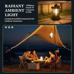 xydrozen Long-Lasting Decor Desk lamp (Camping Light) Black Metal, Plastic Hanging Lantern image 3