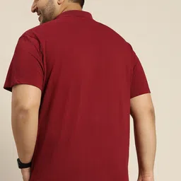 sztori Men Striped Polo Neck Pure Cotton Red T-Shirt image 5