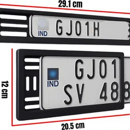 bikebuddy Universal Number Plate Frame for All Bikes (Front & Rear Set) Bike Number Plate image 3