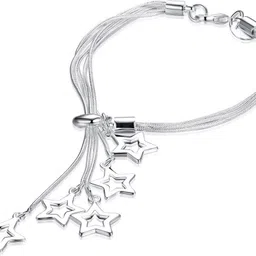 yellow chimes Metal Silver Charm Bracelet image 2