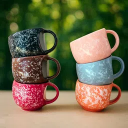 jinendra Pack of 6 Bone China Tea Cups Set of 6 | Coffee Mugs for Home Office, perfect for gifting image 2