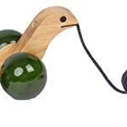 babytolife Pull-Along Wooden Channapatna Turtle/Tortoise Toy with Rotating Ball image 4