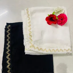 n p enterprise Chiffon Solid Black Women Dupatta image 1