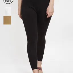 Jinfo Women Pack of 3 Solid Ankle-Length Leggings-picture-35
