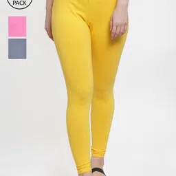 Jinfo Women Pack of 3 Solid Ankle Length Leggings-picture-20