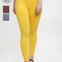 Jinfo Women Pack of 3 Solid Ankle Length Leggings-picture-24
