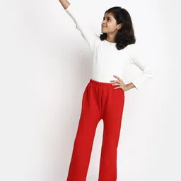 V-Mart Girls Self Designed High-Rise Knitted Cotton Trousers image 5