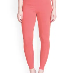 LYRA Women Pink Solid Ankle Length Leggings-image-66