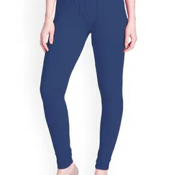 LYRA Women Blue Solid Churidar Length Leggings-image-40