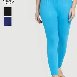Jinfo Women Pack Of 3 Solid Ankle-Length Leggings-picture-13