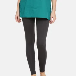 TWIN BIRDS Women Charcoal Grey Solid Ankle-Length Leggings-picture-20