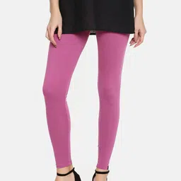 TWIN BIRDS Women Pink Solid Ankle-Length Leggings-image-95