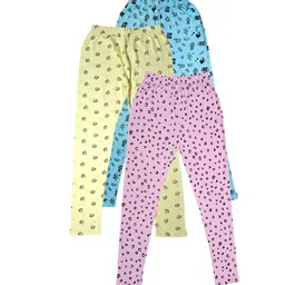 IndiWeaves Girls Pack of 3 Printed Super Soft Pure Cotton Ankle-Length Leggings-picture-20