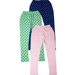 IndiWeaves Girls Pack of 3 Printed Pure Cotton Ankle Length Leggings-picture-28