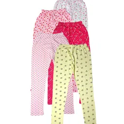 IndiWeaves Girls Pack of 5 Printed Super Soft Pure Cotton Ankle-Length Leggings-picture-42