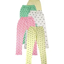 IndiWeaves Girls Pack of 5 Printed Pure Cotton Ankle-Length Leggings-picture-36