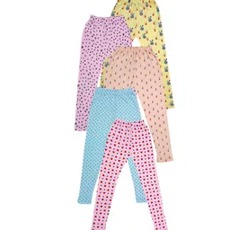 IndiWeaves Girls Pack of 5 Printed Super Soft Pure Cotton Ankle-Length Leggings-picture-54