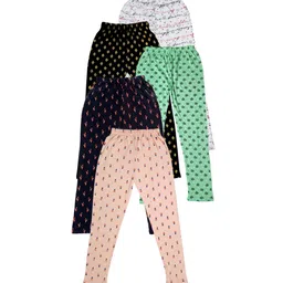 IndiWeaves Girls Pack of 5 Printed Pure Cotton Ankle-Length Leggings-picture-39