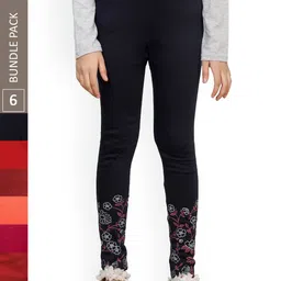 IndiWeaves Girls Pack Of 6 Printed Ankle-Length Leggings-picture-17