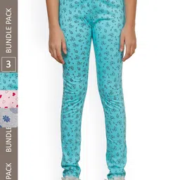 IndiWeaves Girls Pack Of 3 Printed Pure Cotton Ankle Length Leggings-picture-28