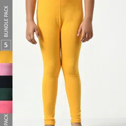 BAESD Girls Pack Of 5 Super Soft Churidar Length Leggings-picture-47
